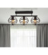 Tamara Semi Flush Ceiling Light Matt Black 3x E27-7