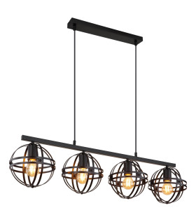 Tamara I Bar Pendant Ceiling Light Matt Black 4x E27-1