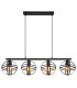 Tamara I Bar Pendant Ceiling Light Matt Black 4x E27-3