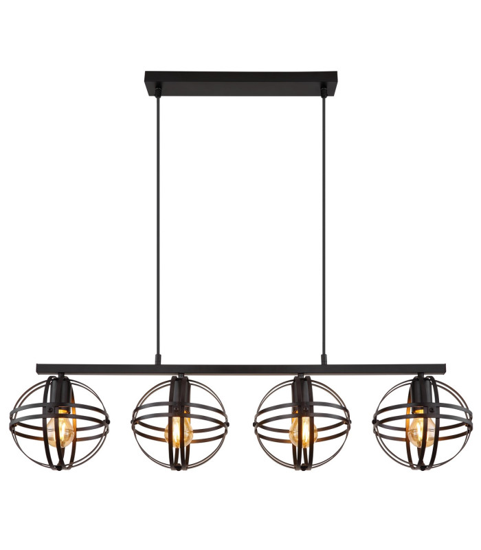 Tamara I Bar Pendant Ceiling Light Matt Black 4x E27-3