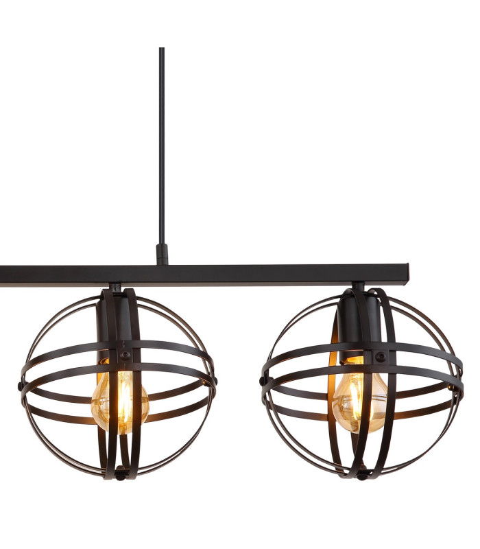 Tamara I Bar Pendant Ceiling Light Matt Black 4x E27-4