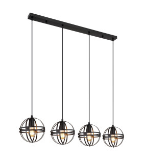 Tamara II Bar Pendant Ceiling Light Matt Black 4x E27-1