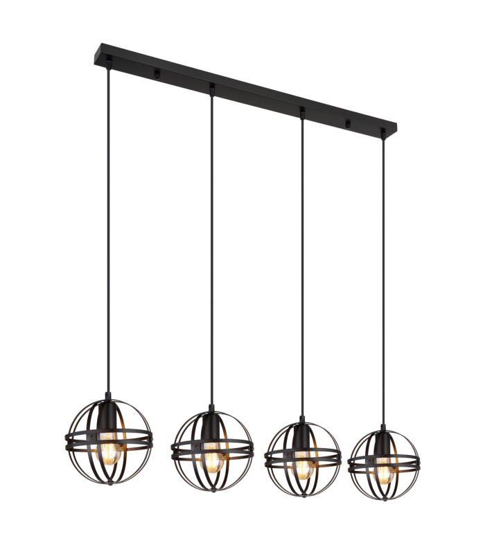 Tamara II Bar Pendant Ceiling Light Matt Black 4x E27-1