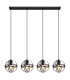 Tamara II Bar Pendant Ceiling Light Matt Black 4x E27-3