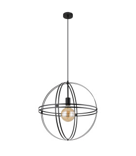 Tamara 50cm Spherical Pendant Ceiling Light Matt Black 1x E27-2
