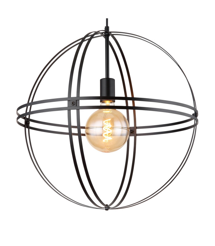 Tamara 50cm Spherical Pendant Ceiling Light Matt Black 1x E27-3