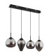 Firefly Bar Pendant Ceiling Light Matt Black Smoke Glass Shade 4x LED 3000K-2