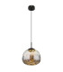 Firefly Globe Pendant Ceiling Light Matt Black Smoke Glass Shade LED 3000K-1