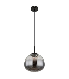 Firefly Globe Pendant Ceiling Light Matt Black Smoke Glass Shade LED 3000K-2