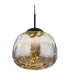 Firefly Globe Pendant Ceiling Light Matt Black Smoke Glass Shade LED 3000K-3