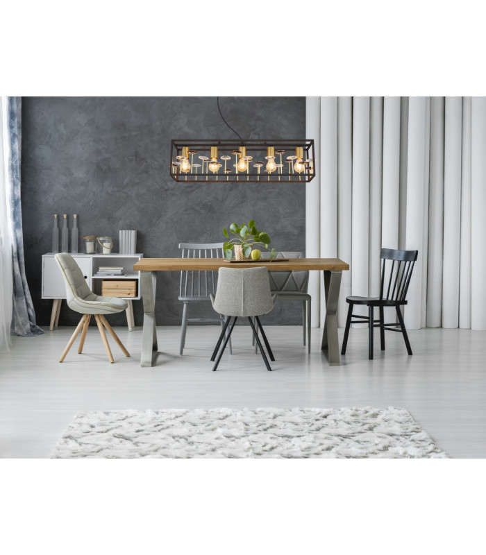 Lisbon Bar Pendant Ceiling Light Matt Black 5x E27-7