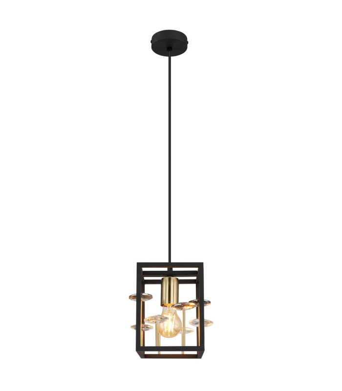 Lisbon Pendant Ceiling Light Matt Black 1x E27-3