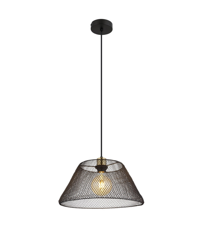 Baku Wire Frame Pendant Ceiling Light Matt Black 1x E27-1