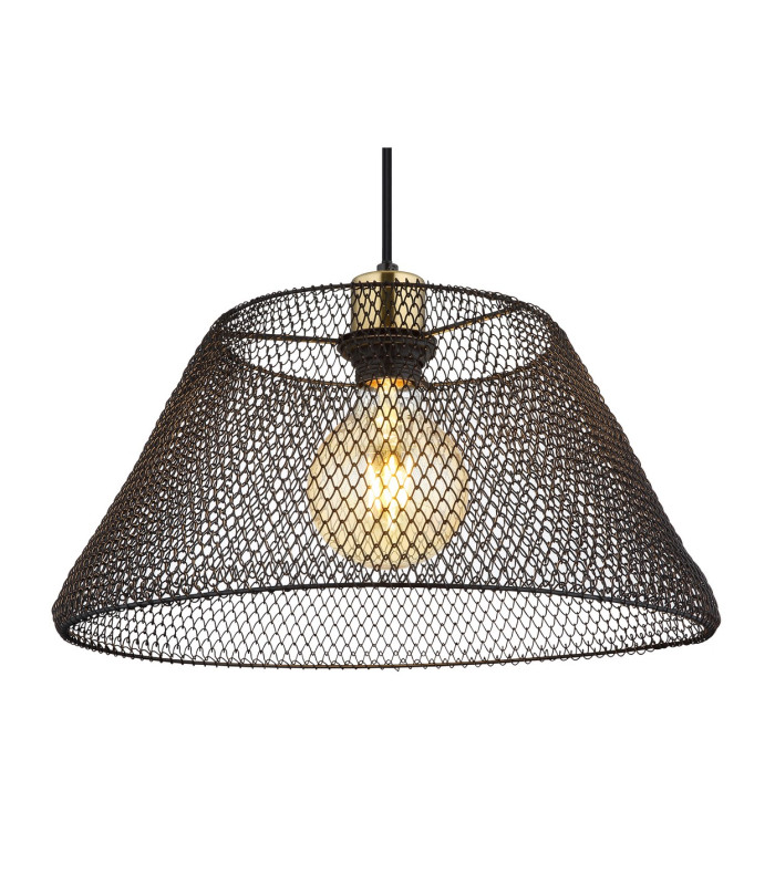 Baku Wire Frame Pendant Ceiling Light Matt Black 1x E27-3