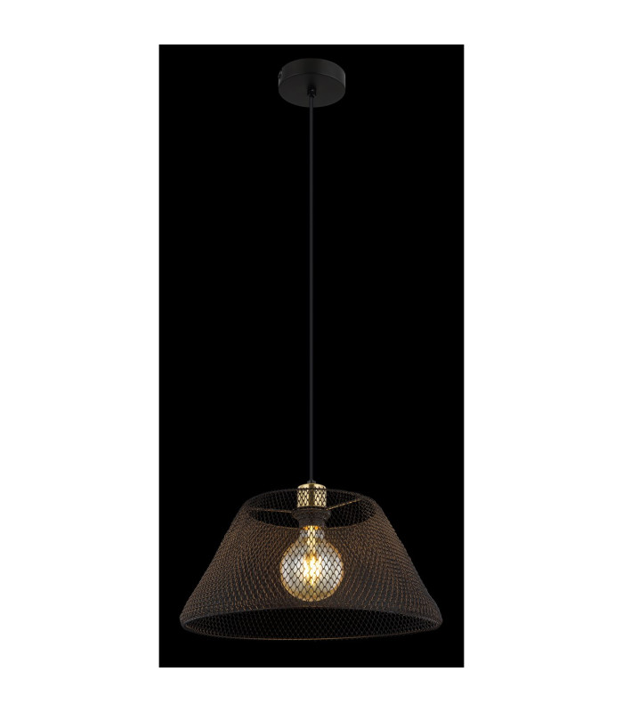 Baku Wire Frame Pendant Ceiling Light Matt Black 1x E27-4
