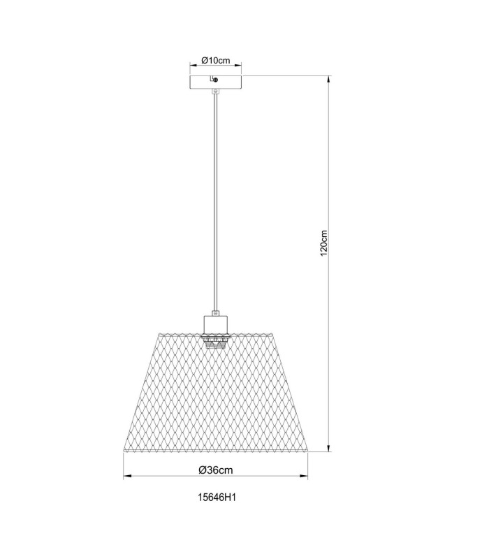 Baku Wire Frame Pendant Ceiling Light Matt Black 1x E27-9