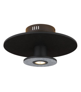 Carter Integrated LED Semi Flush Ceiling Light Matt Black LED 3000K-1