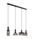 Jedd Bar Pendant Ceiling Light Matt Black 4x E27-1