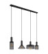 Jedd Bar Pendant Ceiling Light Matt Black 4x E27-2