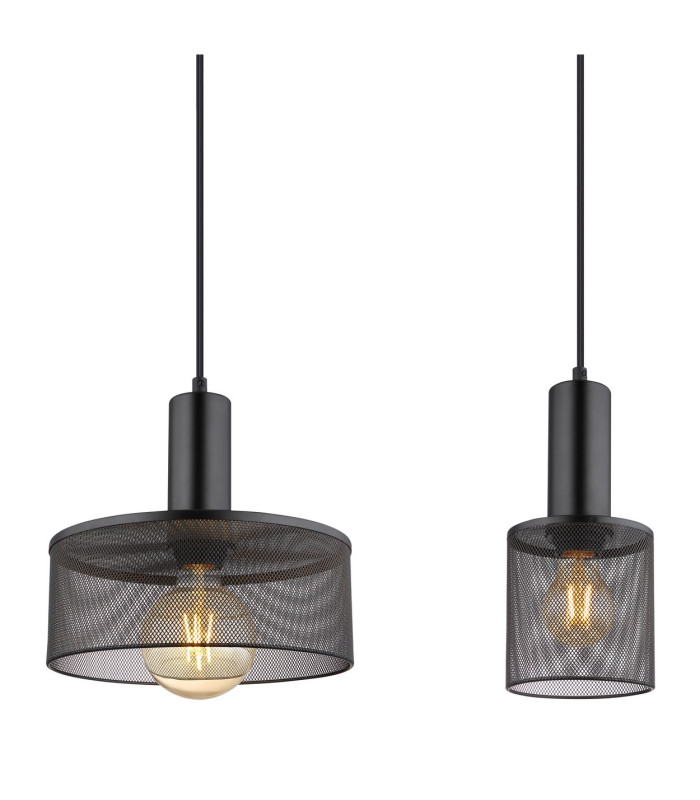 Jedd Bar Pendant Ceiling Light Matt Black 4x E27-4