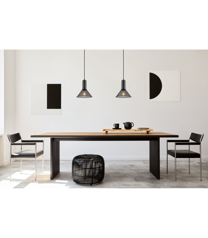 Jedd Dome Pendant Ceiling Light Matt Black 1x E27-8