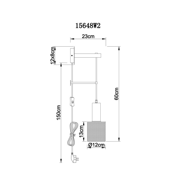 Jedd 12cm Wall Lamp Matt Black 1x E27-8