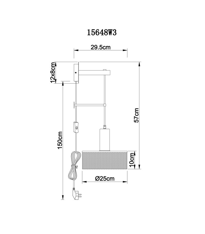 Jedd 25cm Wall Lamp Matt Black 1x E27-8
