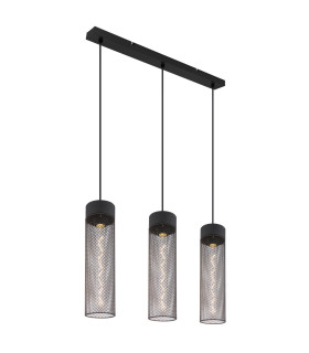 Hans Bar Pendant Ceiling Light Matt Black 3x E27-1