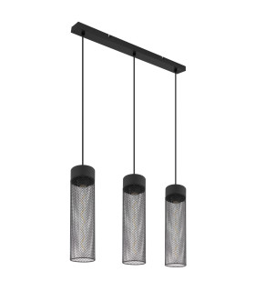Hans Bar Pendant Ceiling Light Matt Black 3x E27-2