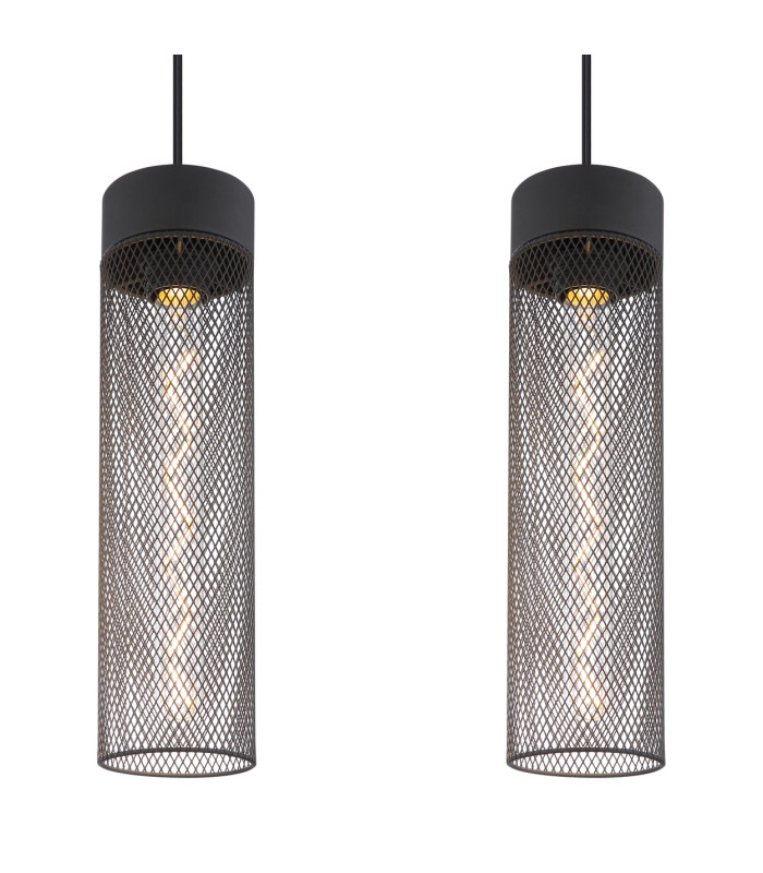 Hans Bar Pendant Ceiling Light Matt Black 3x E27-4