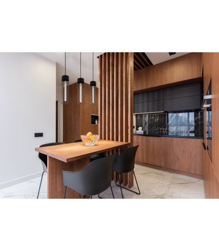 Hans Bar Pendant Ceiling Light Matt Black 3x E27-7