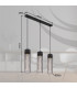 Hans Bar Pendant Ceiling Light Matt Black 3x E27-8