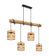 Soeni Bar Pendant Ceiling Light Matt Black 4x E27-1