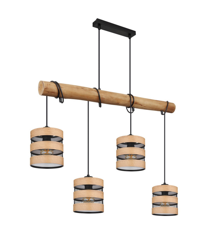 Soeni Bar Pendant Ceiling Light Matt Black 4x E27-2