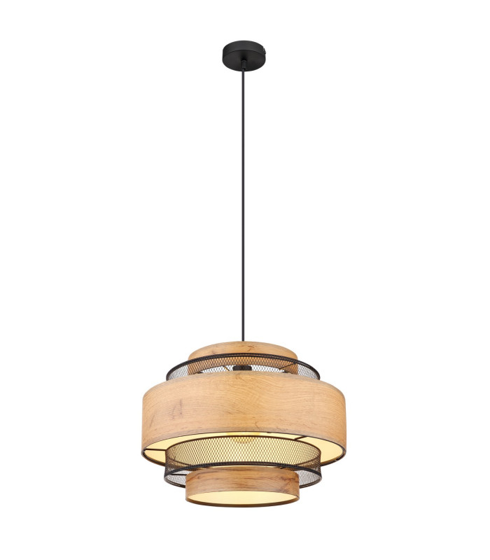 Soeni Cylindrical Pendant Ceiling Light Matt Black 1x E27-1