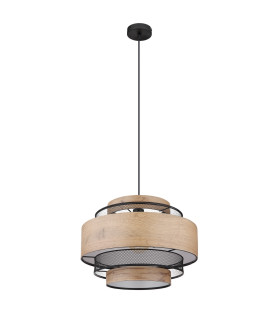 Soeni Cylindrical Pendant Ceiling Light Matt Black 1x E27-2