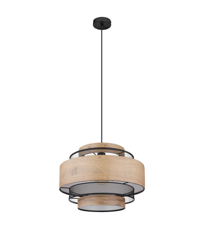 Soeni Cylindrical Pendant Ceiling Light Matt Black 1x E27-2