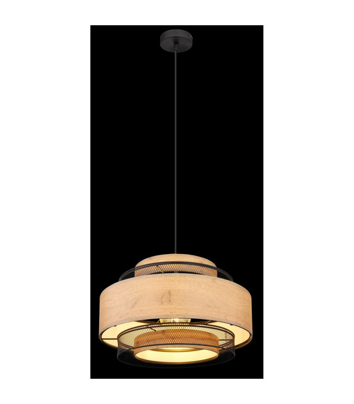Soeni Cylindrical Pendant Ceiling Light Matt Black 1x E27-4