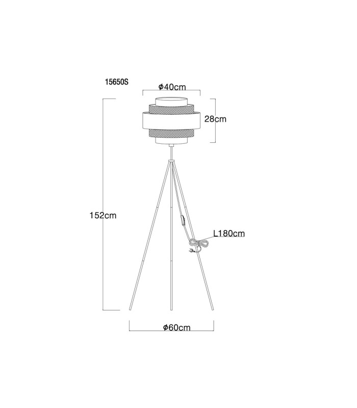 Soeni Tripod Floor Lamp Matt Black 1x E27-9