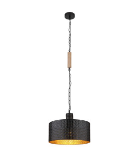 Rielly Cylindrical Pendant Ceiling Light Matt Black 1x E27-1