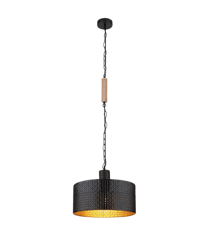 Rielly Cylindrical Pendant Ceiling Light Matt Black 1x E27-1