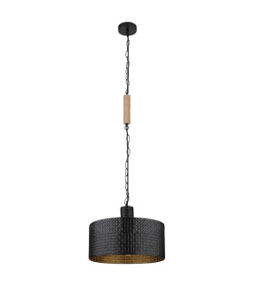 Rielly Cylindrical Pendant Ceiling Light Matt Black 1x E27-2
