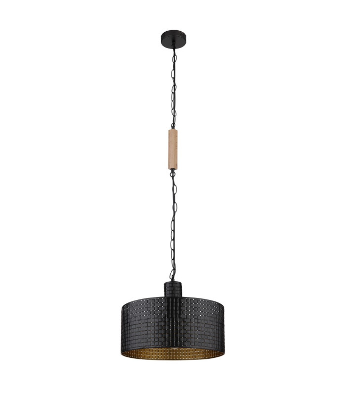 Rielly Cylindrical Pendant Ceiling Light Matt Black 1x E27-2