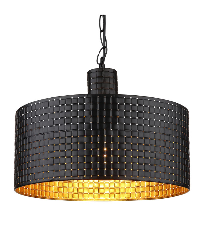 Rielly Cylindrical Pendant Ceiling Light Matt Black 1x E27-3