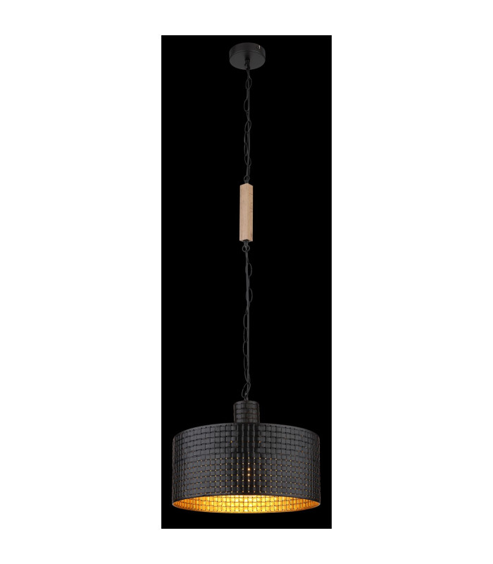 Rielly Cylindrical Pendant Ceiling Light Matt Black 1x E27-4