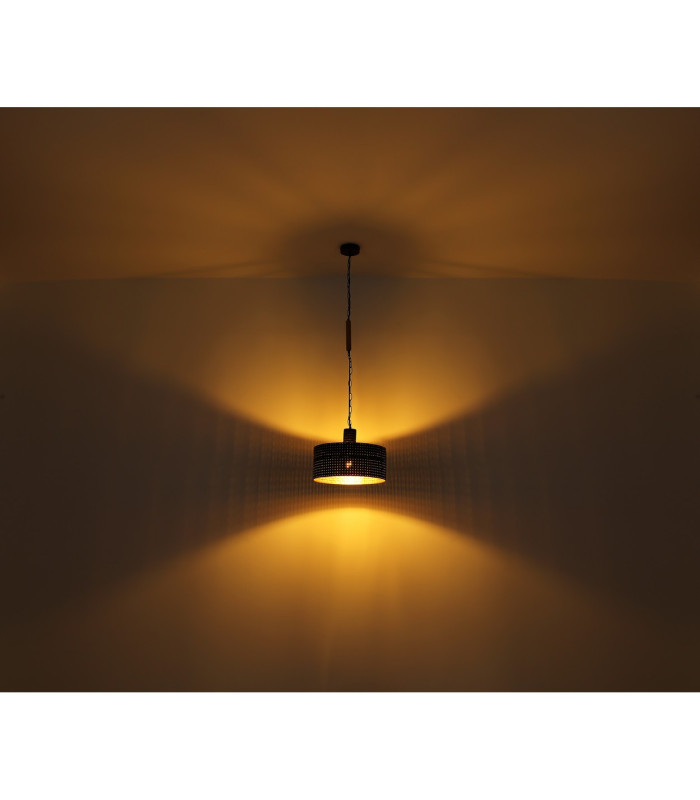 Rielly Cylindrical Pendant Ceiling Light Matt Black 1x E27-5