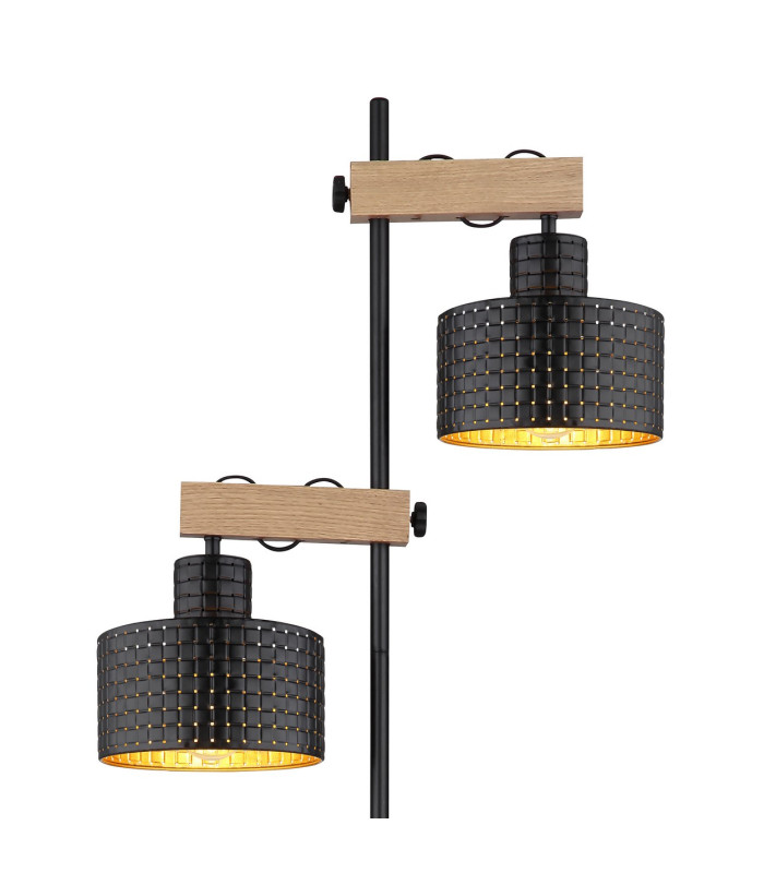 Rielly Multi Arm Floor Lamp Matt Black 2x E27-4
