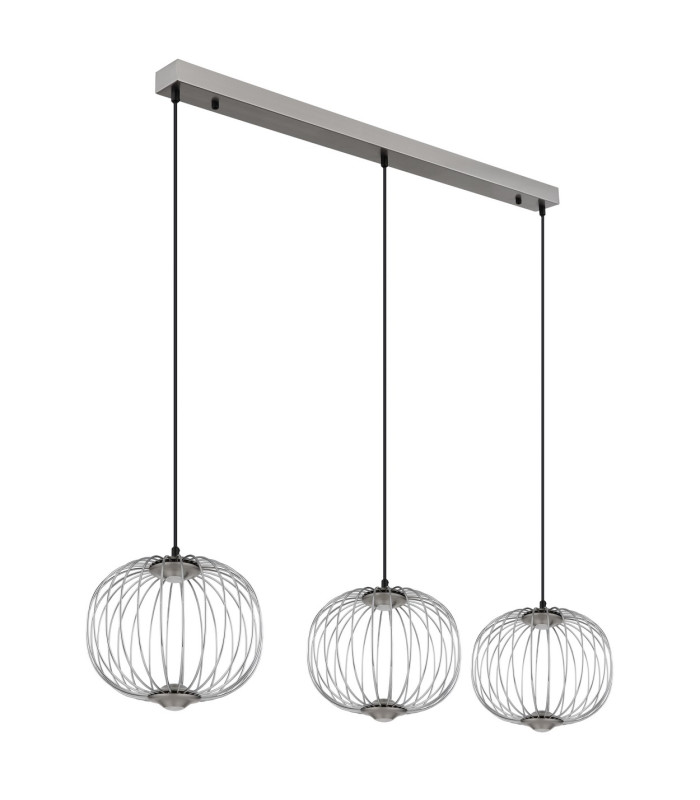 Galway Bar Pendant Ceiling Light Nickel Matt 3x LED 3000K-2