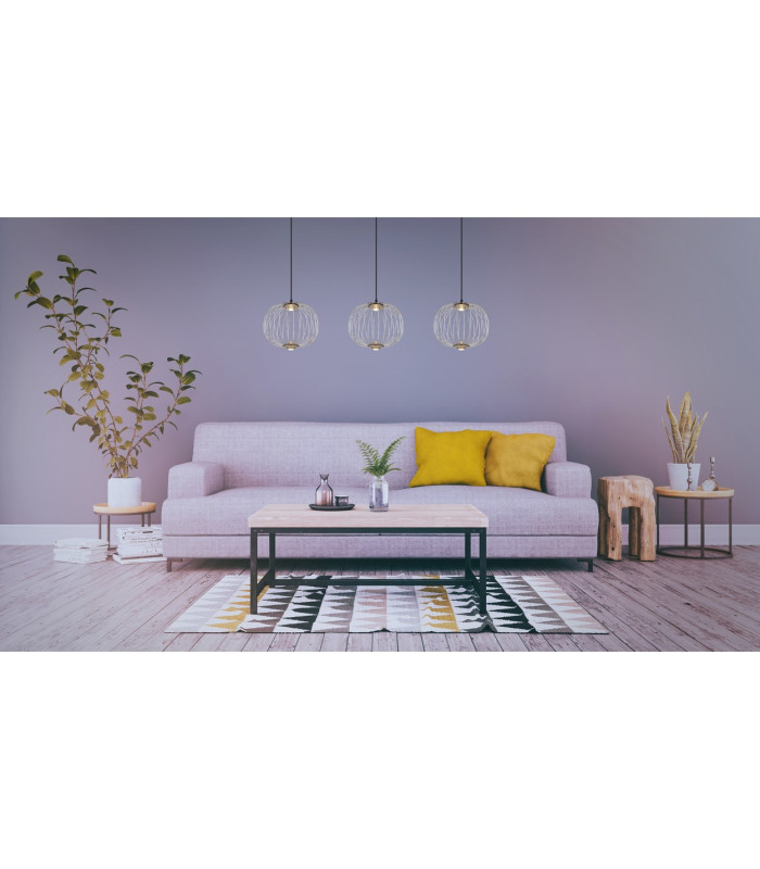 Galway Bar Pendant Ceiling Light Nickel Matt 3x LED 3000K-7