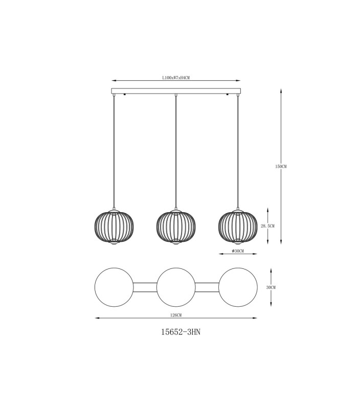 Galway Bar Pendant Ceiling Light Nickel Matt 3x LED 3000K-9
